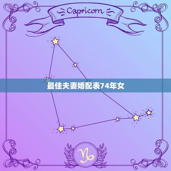 最佳夫妻婚配表74年女，1974年农历九月初三出生的女人她的最佳配偶是