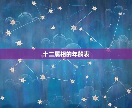 十二属相的年龄表，十二生肖岁数表