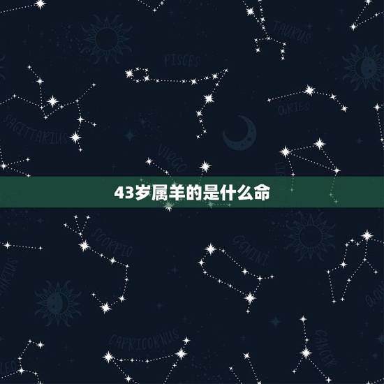 43岁属羊的是什么命，43岁属马什么命