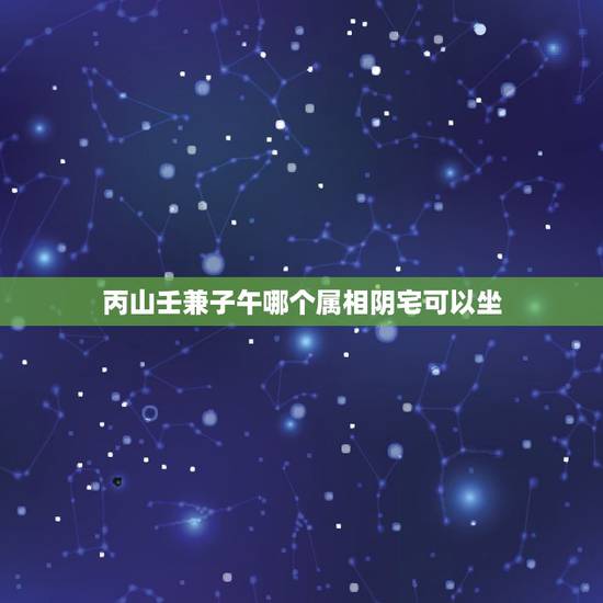 丙山壬兼子午哪个属相阴宅可以坐，丙山壬向兼午子风水宝地埋葬辛丑属相可以