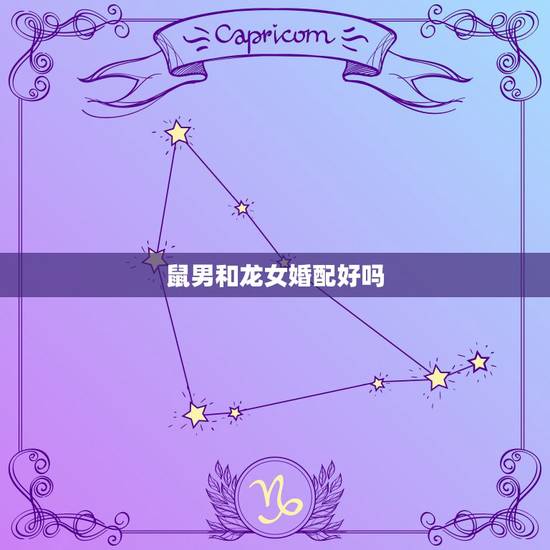 鼠男和龙女婚配好吗，鼠男和龙女相配吗？