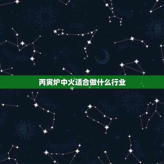 丙寅炉中火适合做什么行业，炉中火命的人适合做什么工作
