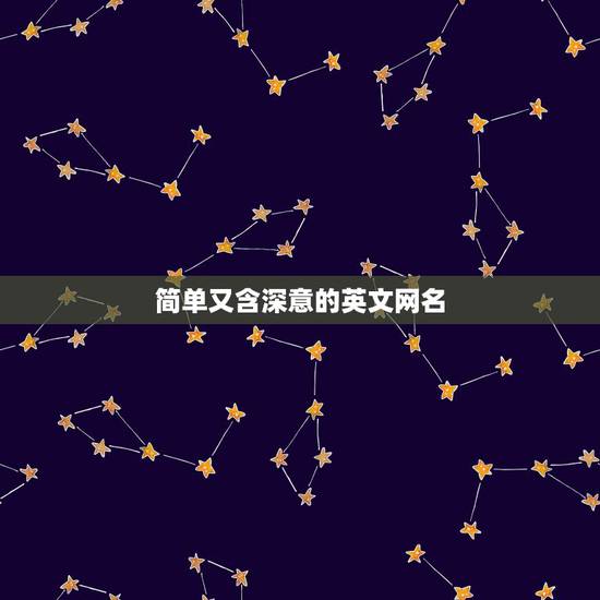 简单又含深意的英文网名，求一个独特，有内涵的，成熟的英文网名！