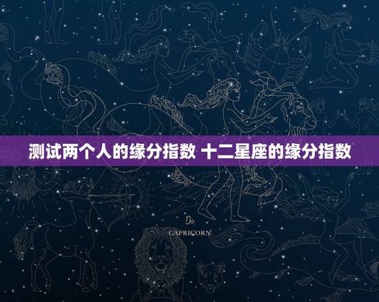 测试两个人的缘分指数 十二星座的缘分指数