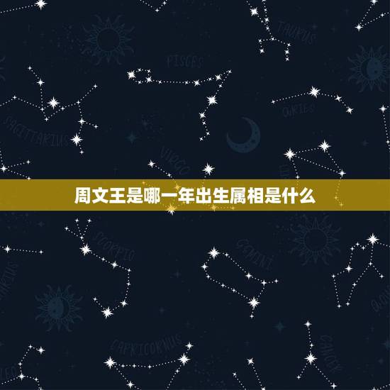 周文王是哪一年出生属相是什么，周文王的生卒年？