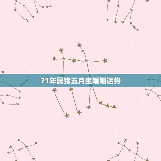 71年属猪五月生婚姻运势