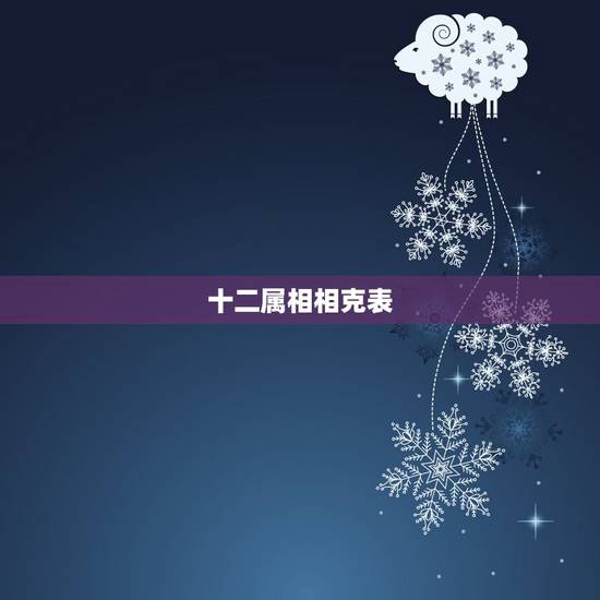 十二属相相克表，十二属相相克口诀