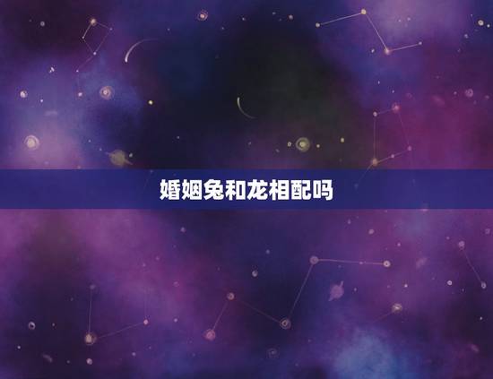 婚姻兔和龙相配吗，兔龙姻缘合不合