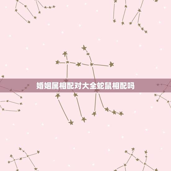 婚姻属相配对大全蛇鼠相配吗，男属鼠的婚姻属相配对