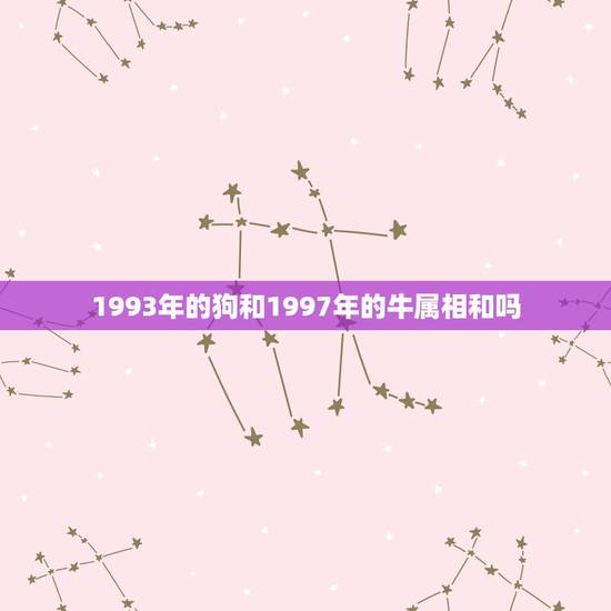 1993年的狗和1997年的牛属相和吗，属相97年属牛的跟93年属狗的