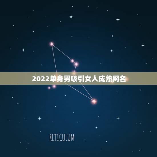 2022单身男吸引女人成熟网名，比较吸引女人的网名男稳重