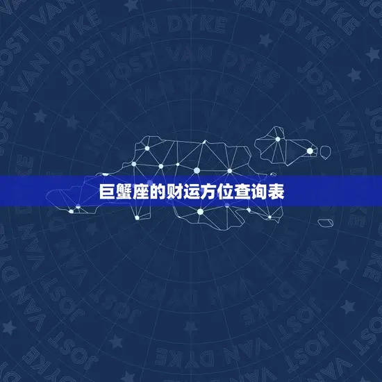巨蟹座的财运方位查询表 巨蟹座的财运方位查询表