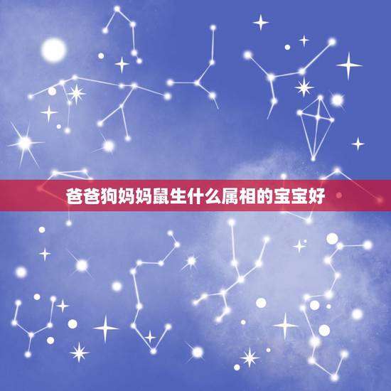 爸爸狗妈妈鼠生什么属相的宝宝好，父母属鼠孩子什么属相好