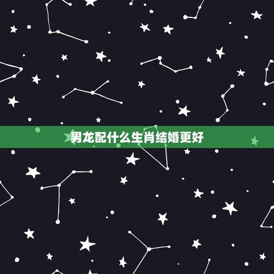 男龙配什么生肖结婚更好，龙男婚配属相