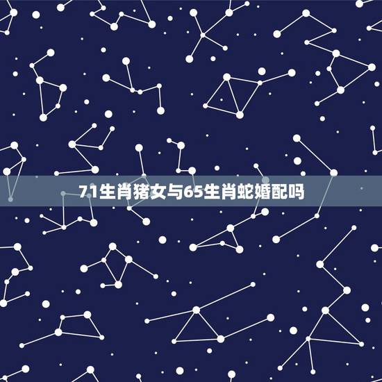 71生肖猪女与65生肖蛇婚配吗，男的属蛇64年生女的属猪71年生能结婚