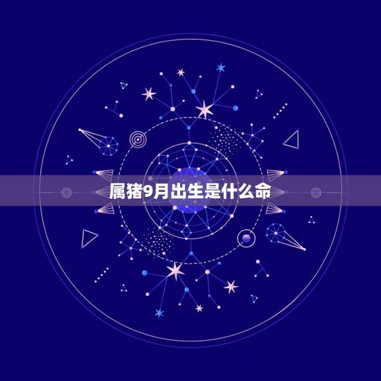 属猪9月出生是什么命，属猪的命运好不好？拜托了各位 谢谢