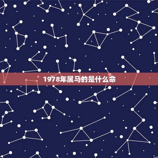 1978年属马的是什么命，78年属马五行属什么