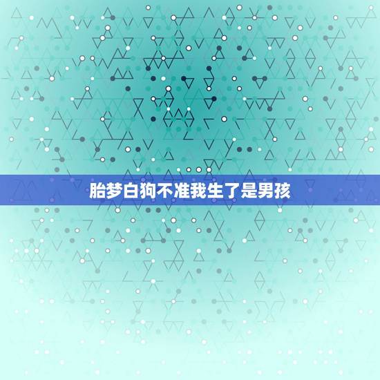 胎梦白狗不准我生了是男孩，我刚结婚不久，昨晚梦到自己生了个男宝宝，这是