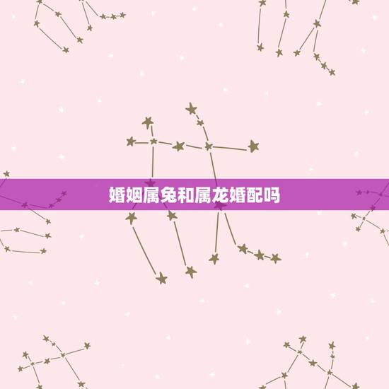 婚姻属兔和属龙婚配吗，属兔与属龙相配吗
