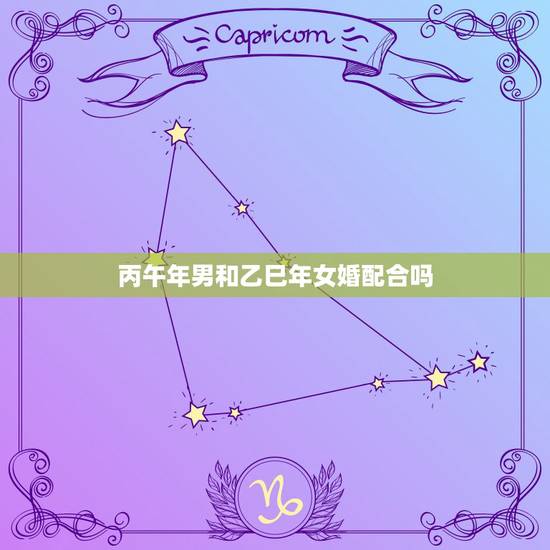丙午年男和乙巳年女婚配合吗，男甲辰年与女丙午年结婚会怎样
