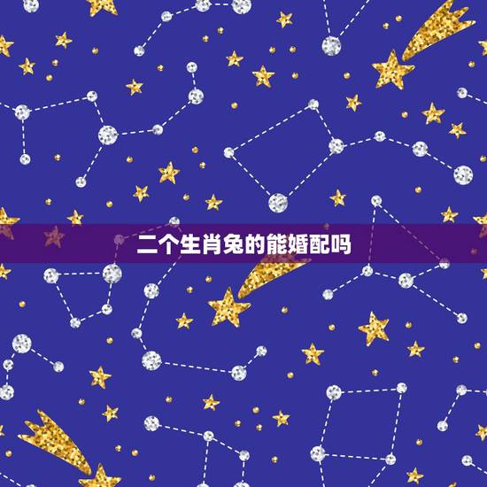 二个生肖兔的能婚配吗，属相婚配：男属龙和女属兔相配吗