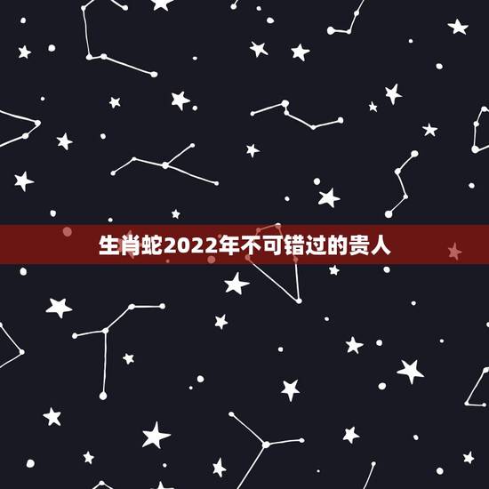 生肖蛇2022年不可错过的贵人，2022年属蛇人的全年运势