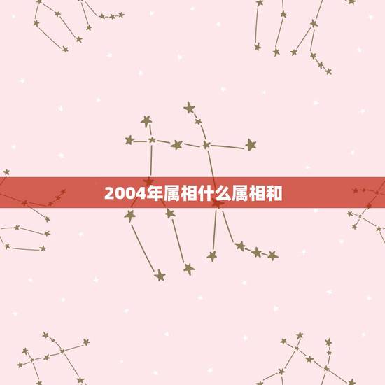 2004年属相什么属相和，2004年一月十五日生的人是什么属相