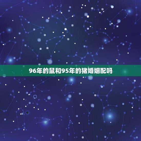 96年的鼠和95年的猪婚姻配吗,95男猪96女鼠相克吗 96年的鼠和95年的猪婚姻配吗,95男猪96女鼠相克吗