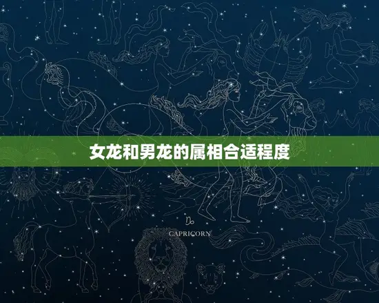 女龙和男龙的属相合适程度 女龙和男龙的属相合适程度