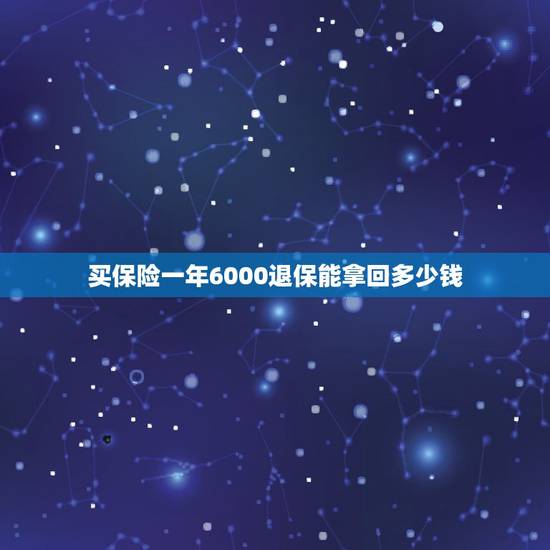 买保险一年6000退保能拿回多少钱，我的平安福一年交6000元，交了一