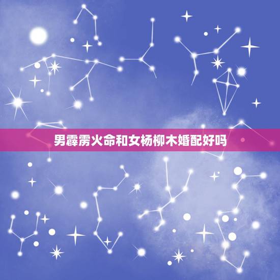 男霹雳火命和女杨柳木婚配好吗，我老公是海中金我是大海水儿子是霹雳火女儿