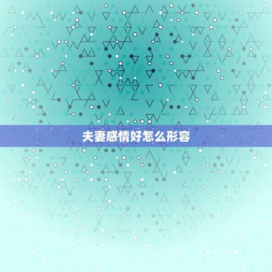夫妻感情好怎么形容,形容“两夫妻感情好相互扶持”的成语有哪些? 夫妻感情好怎么形容,形容“两夫妻感情好相互扶持”的成语有哪些?