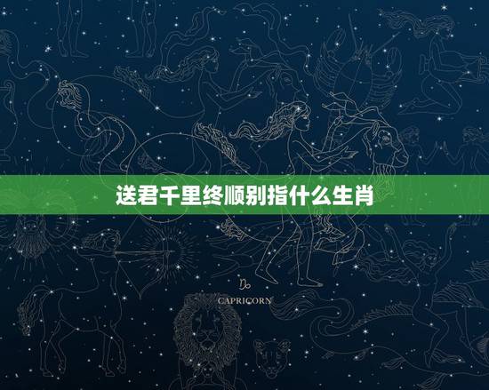 送君千里终顺别指什么生肖,送君千里终顺别。解什么生肖 送君千里终顺别指什么生肖,送君千里终顺别。解什么生肖