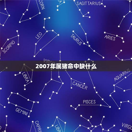 2007年属猪命中缺什么,五行相生相克 2007年属猪命中缺什么,五行相生相克