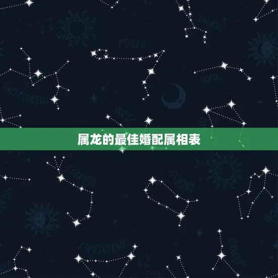 属龙的最佳婚配属相表 属龙的最佳婚配属相表
