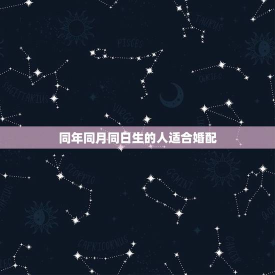 同年同月同日生的人适合婚配，同年同月同日生的人适合做情侣吗