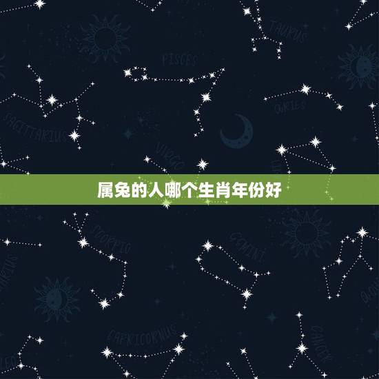 属兔的人哪个生肖年份好，属鼠的和什么属相最配