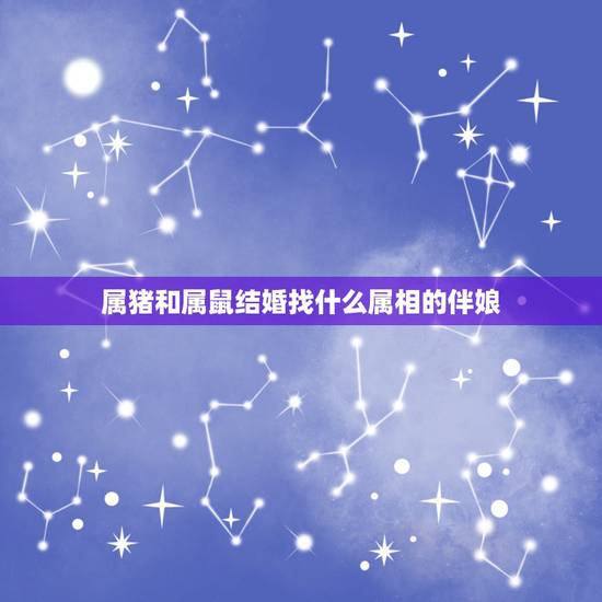 属猪和属鼠结婚找什么属相的伴娘，属马和什么相冲
