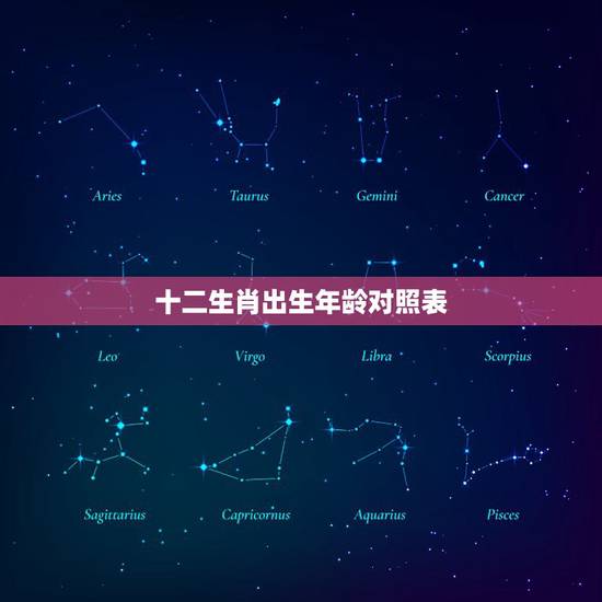 十二生肖出生年龄对照表，生肖属相配对表年龄