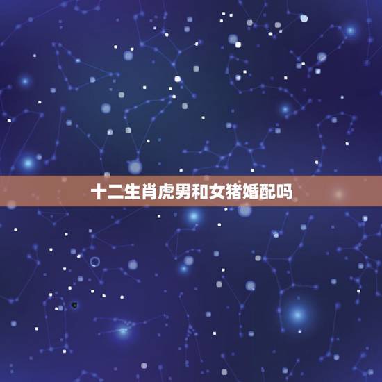 十二生肖虎男和女猪婚配吗，属虎男生和属猪女生婚姻配吗