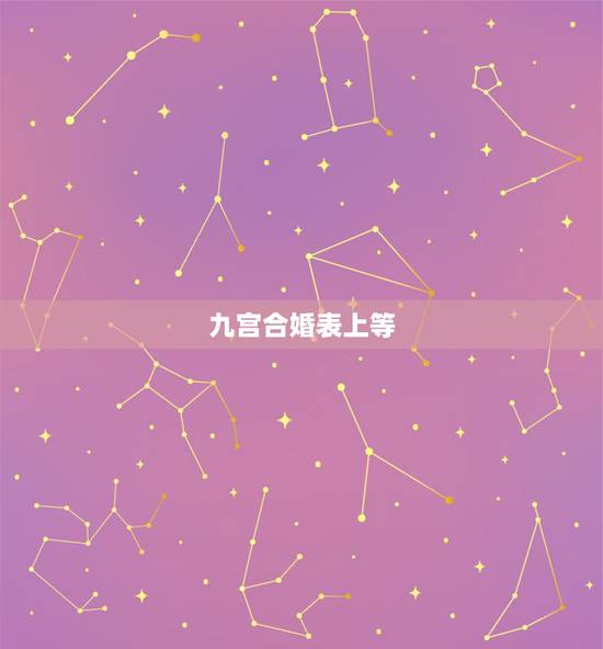 九宫合婚表上等，男女合婚分为上等婚
