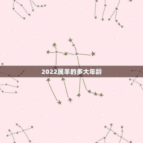 2022属羊的多大年龄，2022年属羊