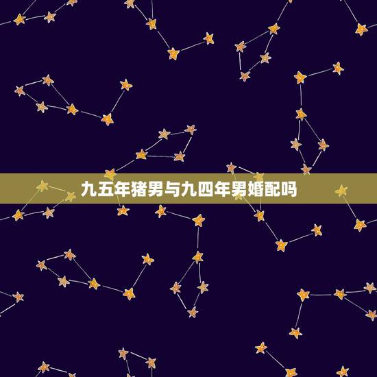 九五年猪男与九四年男婚配吗，九四年属狗女生和九五年属猪的男生适合在一起