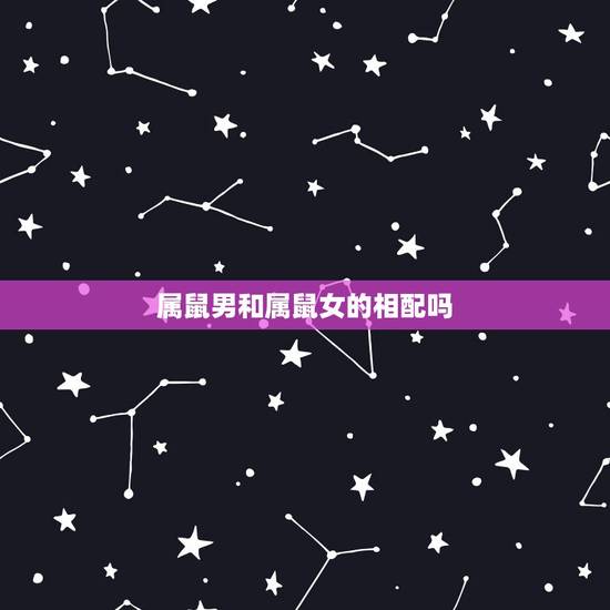 属鼠男和属鼠女的相配吗，96鼠男和96鼠女相配吗