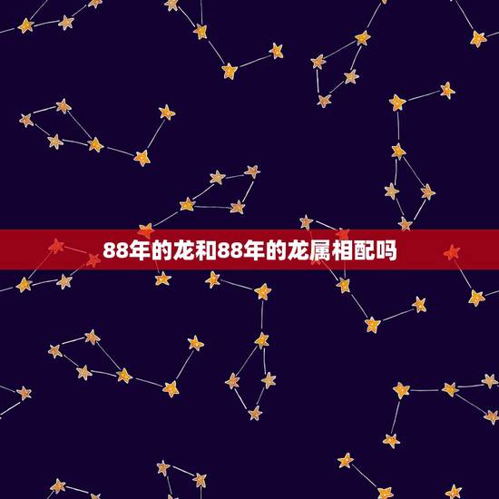 88年的龙和88年的龙属相配吗，88年龙男，88年龙女相配吗