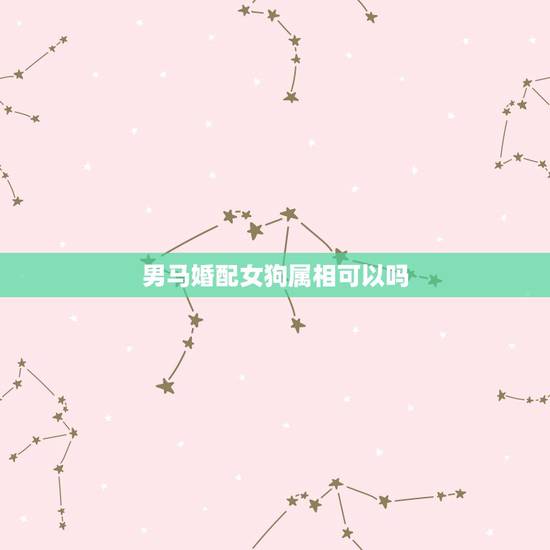 男马婚配女狗属相可以吗，属相婚配：男属马和女属狗相配吗