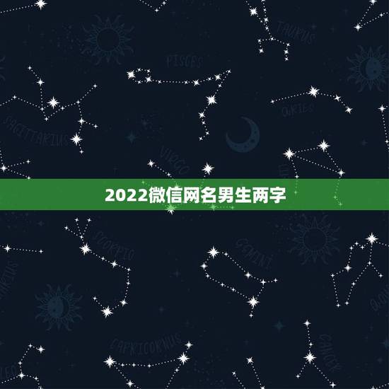 2022微信网名男生两字，2023微信网名男生两字