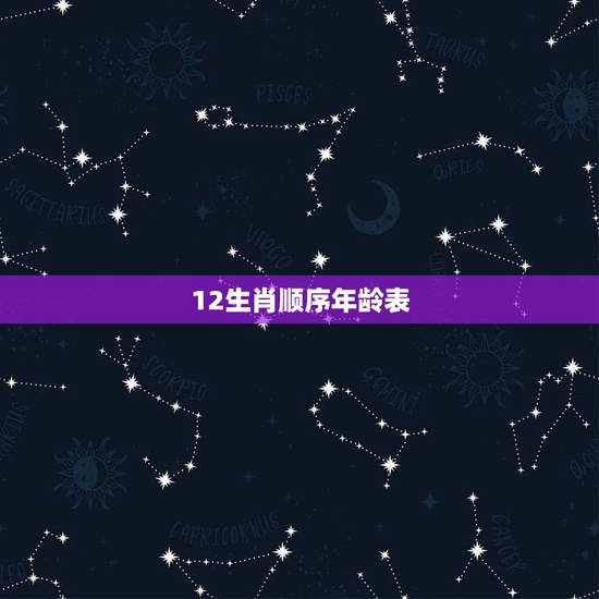 12生肖顺序年龄表,十二生肖岁数年龄表 12生肖顺序年龄表,十二生肖岁数年龄表