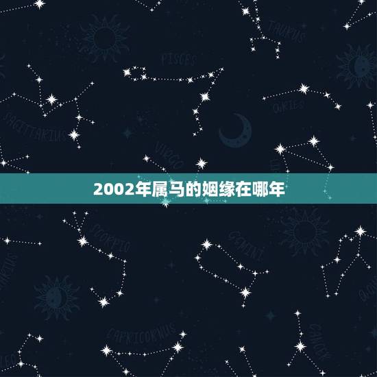 2002年属马的姻缘在哪年，2002年出生属马的今年多大