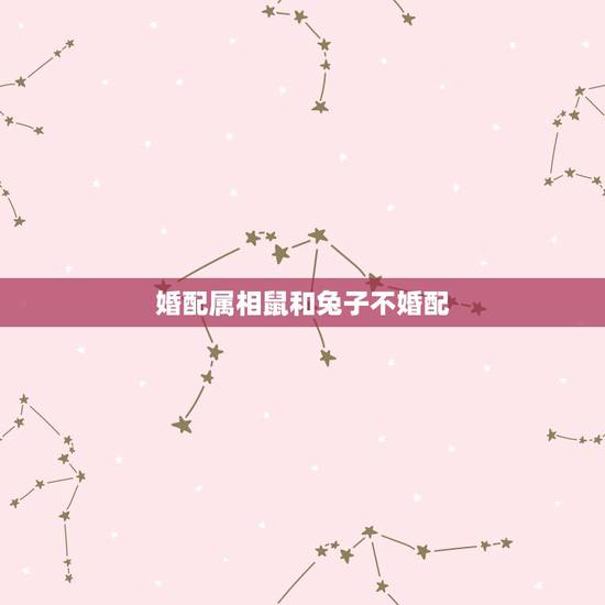 婚配属相鼠和兔子不婚配，属鼠和属兔相配吗 详细�0�3
